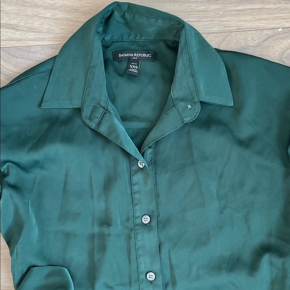 Banana Republic Factory Green Tie Waist Maxi Shirtdress XXSP - Picture 3 of 11